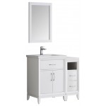 Fresca Cambridge 36" White Traditional Bathroom Vanity w/ Mirror