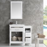 Fresca Cambridge 36" White Traditional Bathroom Vanity w/ Mirror