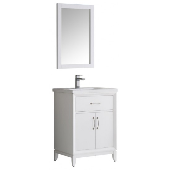 Fresca Cambridge 24" White Traditional Bathroom Vanity w/ Mirror