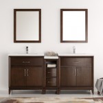 Cambridge 72" Antique Coffee Double Sink Traditional Bathroom Vanity w/ Mirrors