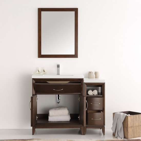 Fresca Cambridge 42" Antique Coffee Traditional Bathroom Vanity w/ Mirror