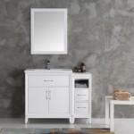 Fresca Cambridge 42" White Traditional Bathroom Vanity w/ Mirror