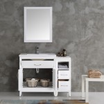 Fresca Cambridge 42" White Traditional Bathroom Vanity w/ Mirror