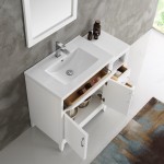 Fresca Cambridge 42" White Traditional Bathroom Vanity w/ Mirror