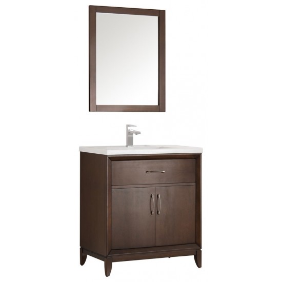 Fresca Cambridge 30" Antique Coffee Traditional Bathroom Vanity w/ Mirror