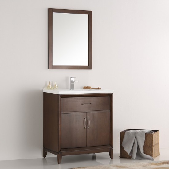 Fresca Cambridge 30" Antique Coffee Traditional Bathroom Vanity w/ Mirror