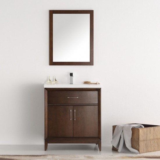 Fresca Cambridge 30" Antique Coffee Traditional Bathroom Vanity w/ Mirror