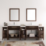 Cambridge 96" Antique Coffee Double Sink Traditional Bathroom Vanity w/ Mirrors