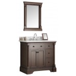 Fresca Kingston 37" Antique Coffee Traditional Bathroom Vanity w/ Mirror