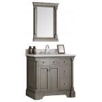 Fresca Kingston 37" Antique Silver Traditional Bathroom Vanity w/ Mirror