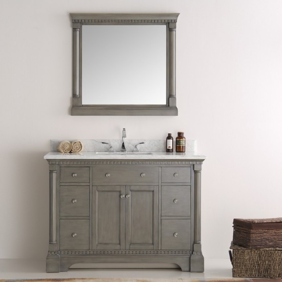 Fresca Kingston 49" Antique Silver Traditional Bathroom Vanity w/ Mirror