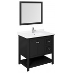 Fresca Manchester 36" Black Traditional Bathroom Vanity w/ Mirror