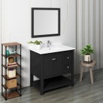 Fresca Manchester 36" Black Traditional Bathroom Vanity w/ Mirror