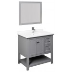 Fresca Manchester 36" Gray Traditional Bathroom Vanity w/ Mirror