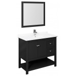 Fresca Manchester 42" Black Traditional Bathroom Vanity w/ Mirror