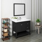 Fresca Manchester 42" Black Traditional Bathroom Vanity w/ Mirror