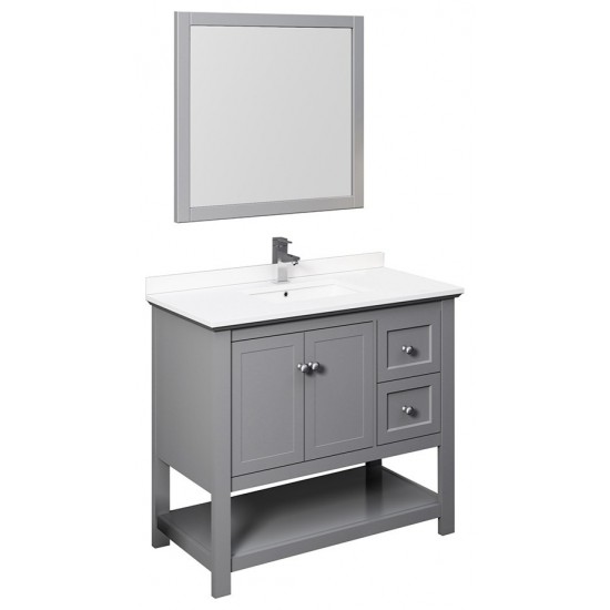 Fresca Manchester 42" Gray Traditional Bathroom Vanity w/ Mirror