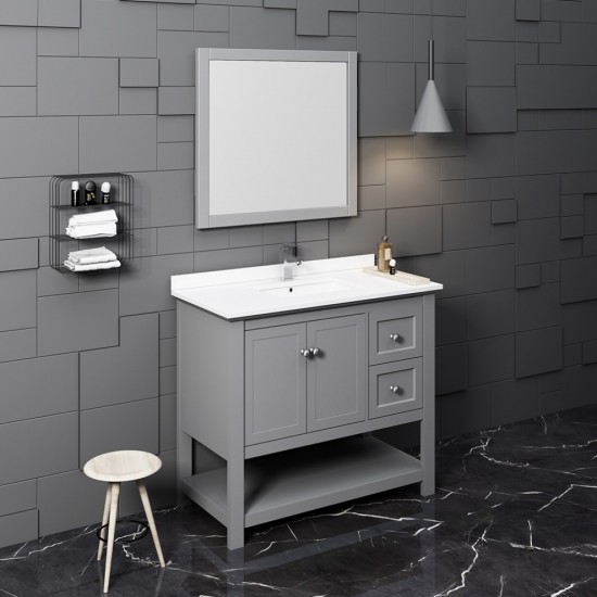 Fresca Manchester 42" Gray Traditional Bathroom Vanity w/ Mirror