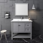 Fresca Manchester 42" Gray Traditional Bathroom Vanity w/ Mirror