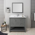 Manchester Regal 42" Gray Wood Veneer Traditional Bathroom Vanity w/ Mirror