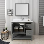 Manchester Regal 42" Gray Wood Veneer Traditional Bathroom Vanity w/ Mirror