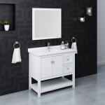 Fresca Manchester 42" White Traditional Bathroom Vanity w/ Mirror