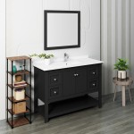 Fresca Manchester 48" Black Traditional Bathroom Vanity w/ Mirror