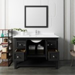 Fresca Manchester 48" Black Traditional Bathroom Vanity w/ Mirror