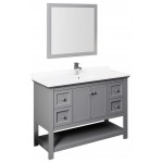 Fresca Manchester 48" Gray Traditional Bathroom Vanity w/ Mirror