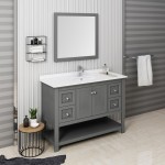 Manchester Regal 48" Gray Wood Veneer Traditional Bathroom Vanity w/ Mirror