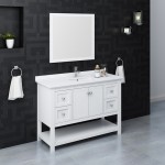 Fresca Manchester 48" White Traditional Bathroom Vanity w/ Mirror