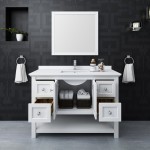 Fresca Manchester 48" White Traditional Bathroom Vanity w/ Mirror