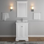 Fresca Windsor 24" Matte White Traditional Bathroom Vanity w/ Mirror