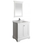 Fresca Windsor 30" Matte White Traditional Bathroom Vanity w/ Mirror