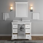 Fresca Windsor 40" Matte White Traditional Bathroom Vanity w/ Mirror