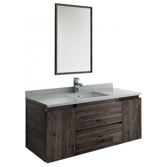 Fresca Formosa 48" Wall Hung Modern Bathroom Vanity w/ Mirror