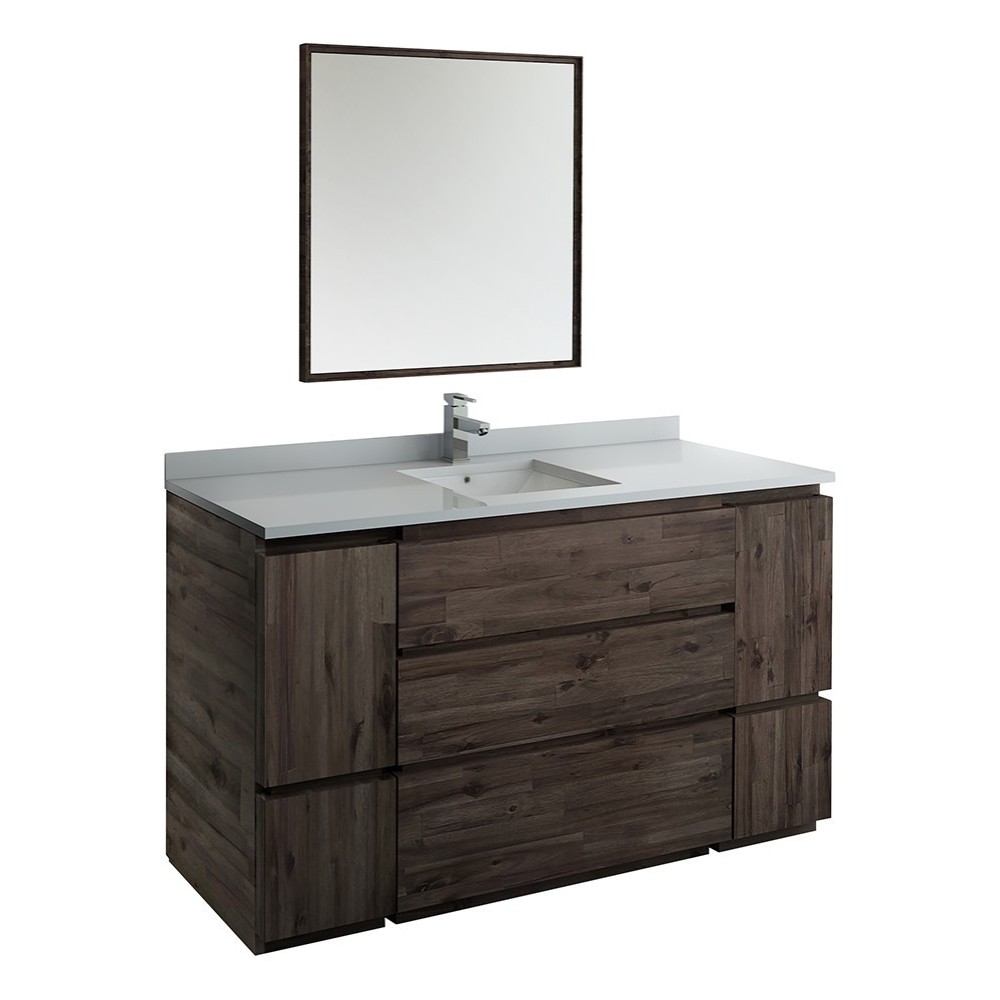 Fresca Formosa 60" Floor Standing Single Sink Modern Bathroom Vanity w/ Mirror