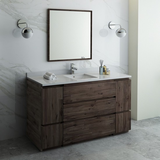 Fresca Formosa 60" Floor Standing Single Sink Modern Bathroom Vanity w/ Mirror