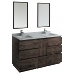 60 Floor Standing Double Sink Bathroom Vanity w/ Mirrors, FVN31-241224ACA-FC