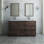 60 Floor Standing Double Sink Bathroom Vanity w/ Mirrors, FVN31-241224ACA-FC