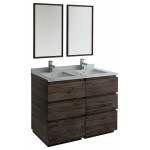 Fresca Formosa 48" Floor Standing Double Sink Modern Bathroom Vanity w/ Mirrors