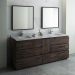 72 Floor Standing Double Sink Bathroom Vanity w/ Mirrors, FVN31-301230ACA-FC