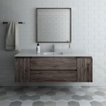 Fresca Formosa 60" Wall Hung Single Sink Modern Bathroom Vanity w/ Mirror