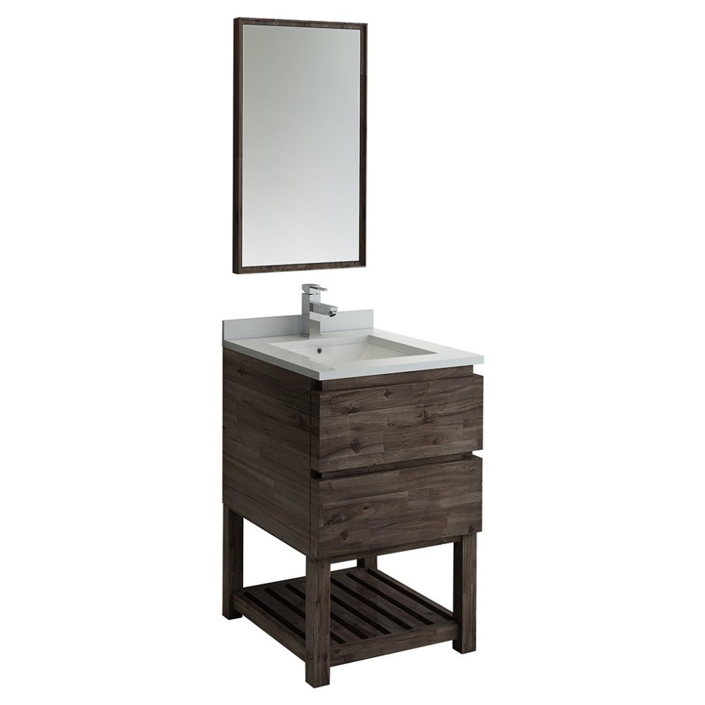 Fresca Formosa 24" Floor Standing Modern Bathroom Vanity w/ Open Bottom & Mirror