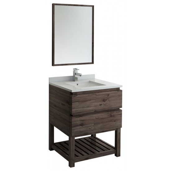 Fresca Formosa 30" Floor Standing Modern Bathroom Vanity w/ Open Bottom & Mirror