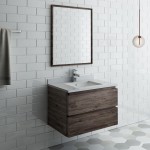 Fresca Formosa 30" Wall Hung Modern Bathroom Vanity w/ Mirror