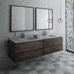 72 Wall Hung Double Sink Modern Bathroom Vanity w/ Mirrors, FVN31-3636ACA