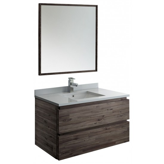 Fresca Formosa 36" Wall Hung Modern Bathroom Vanity w/ Mirror