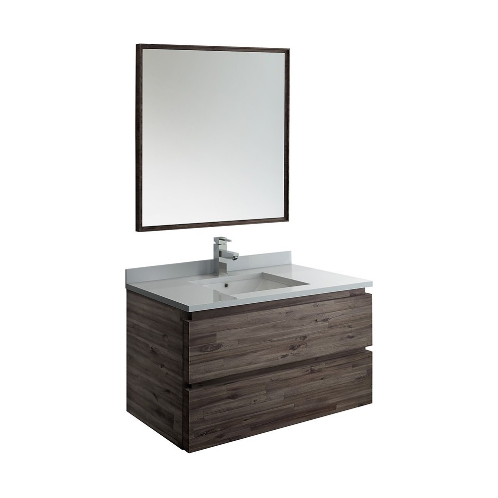 Fresca Formosa 36" Wall Hung Modern Bathroom Vanity w/ Mirror