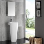 Messina 16" White Pedestal Sink w Medicine Cabinet - Modern Bathroom Vanity